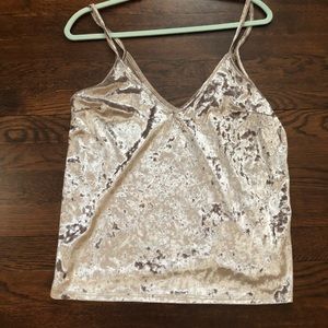 Faux velvet light grey tank